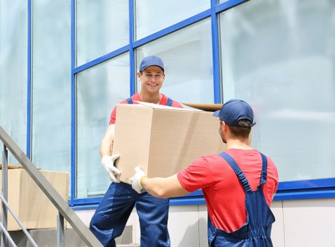 Careful loading of furniture from a central London property