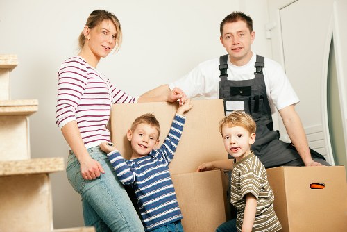 Furniture and boxes being loaded for a Soho home removal