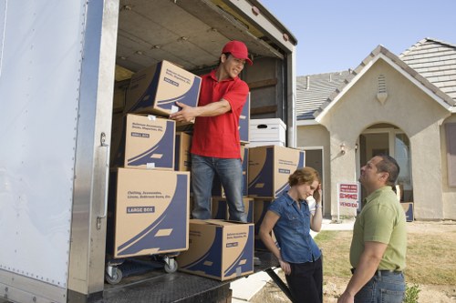 Packed household items prepared for transport