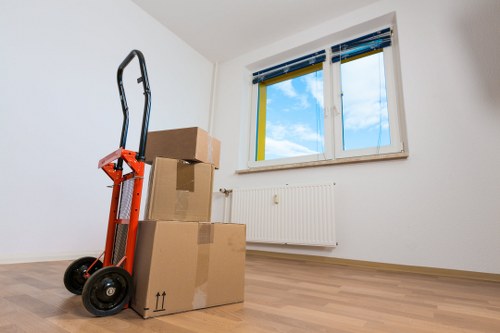 Moving van and equipment in a busy Soho street with access challenges